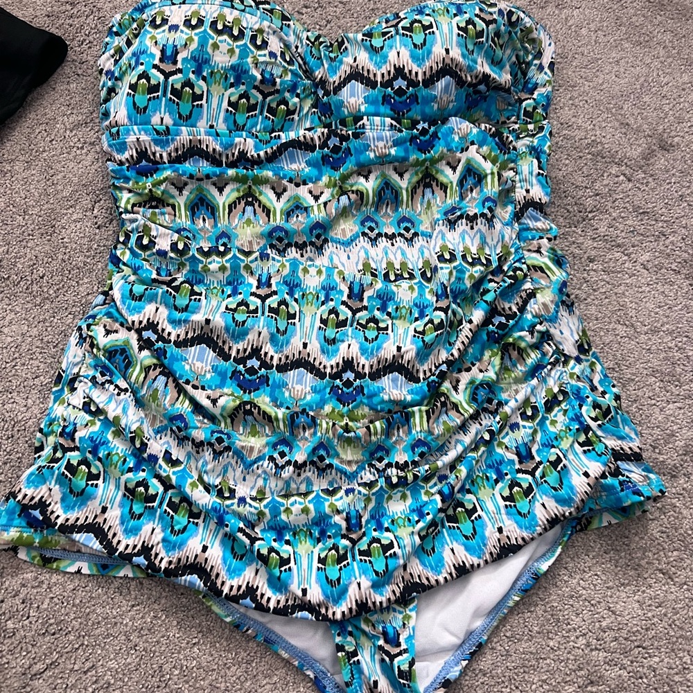One piece tube top bathing suit